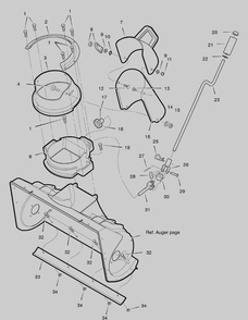 Chute System Diagram and Parts List for 622591X85NA 2004 Briggs and Stratton Snow Blower